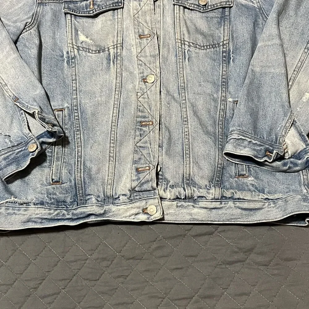 Madewell Oversized Denim Jean Jacket Medium Light Wash Minimalist Streetwear - Picture 6 of 13